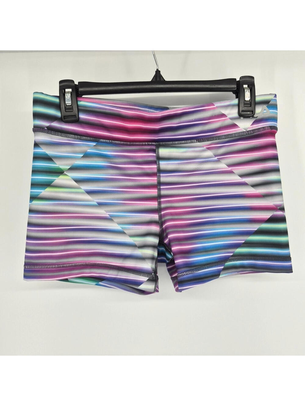 Fila Sport Running Shorts Performance Stretch Colorful Striped Sz Women's M